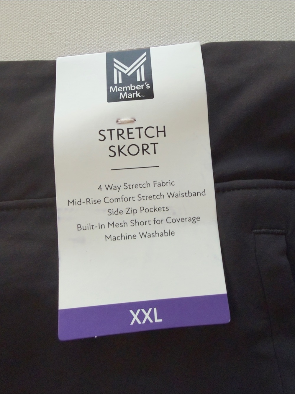 NWT Women's Member's Mark Stretch Skort in Black Size XXL (D2) - Picture 5 of 7
